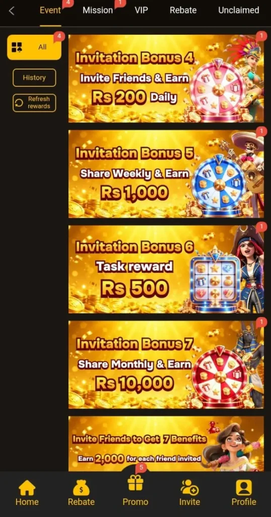 8555 Bet Game rewards