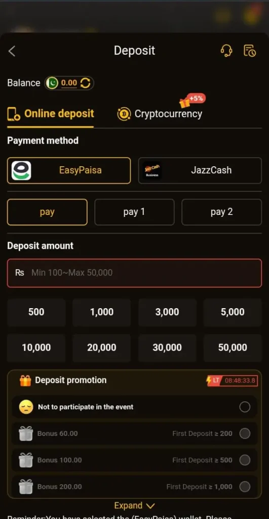 8555 Bet Game deposit