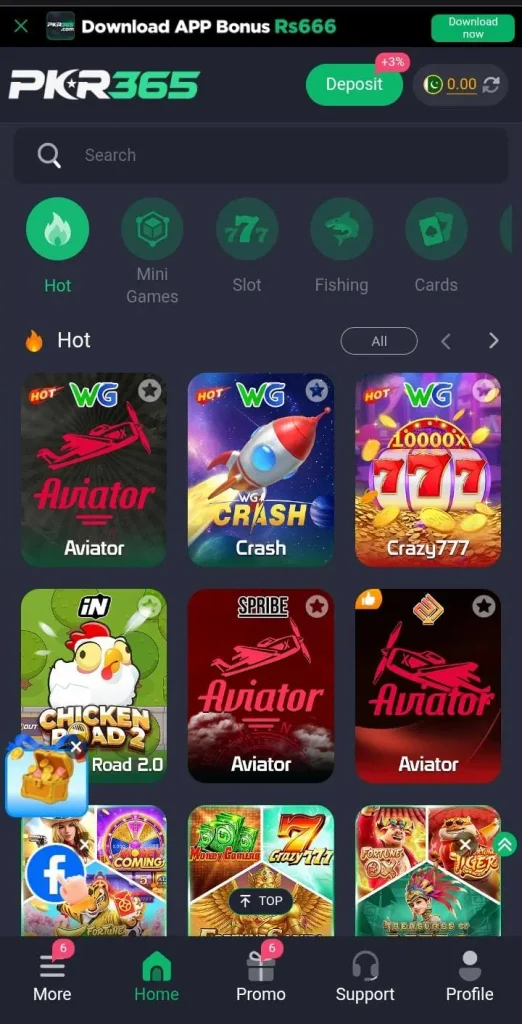 PKR365 game lobby